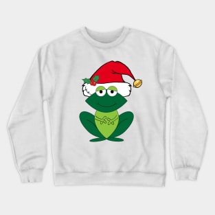 Cute Christmas Frog in Santa Hat Crewneck Sweatshirt